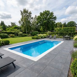 PP Pool med Skimmer Caribic - Rektangul&aelig;r - Gr&aring;